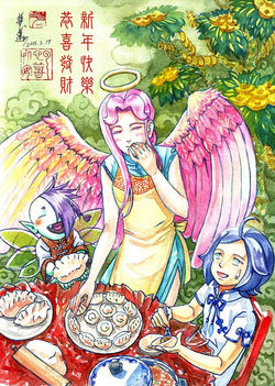 2015_新年賀_捏元寶樂得笑