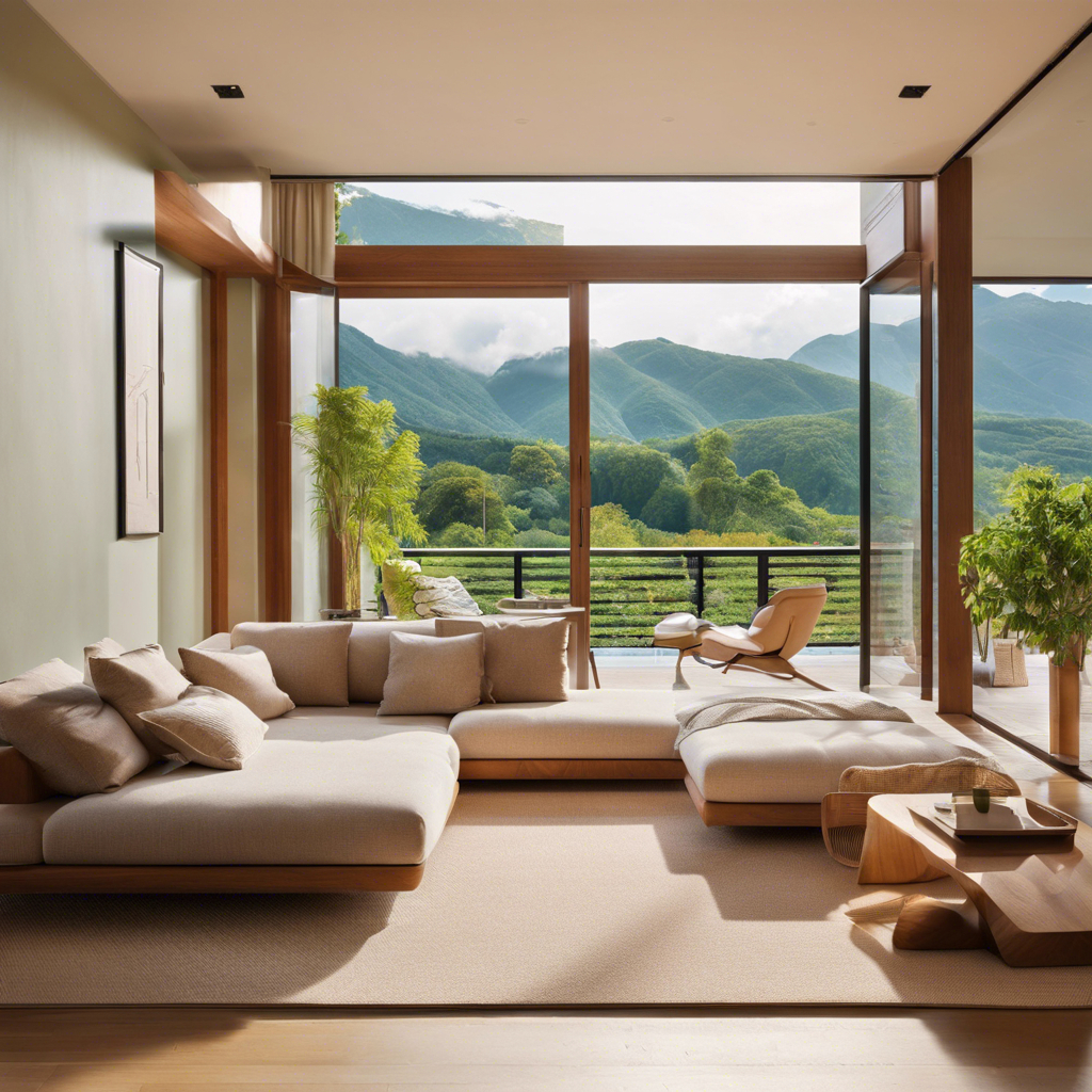 A modern living room with view of balcony and lush green mountains.jpg