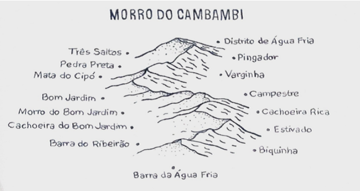 Vista de alguns dos arraiais que compõem o território quilombola de Morro de Cambambi, em Chapada do