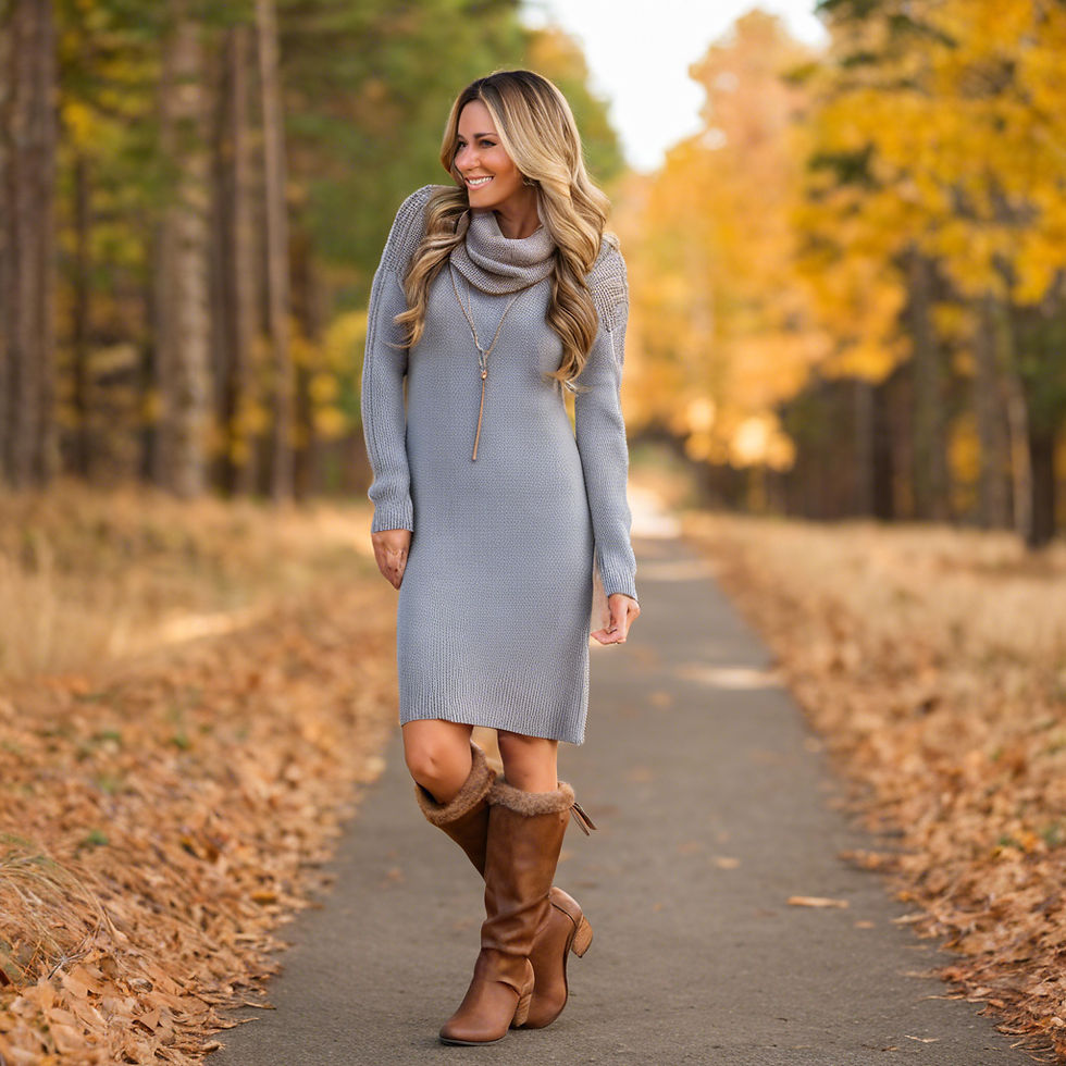 A cozy knit dress