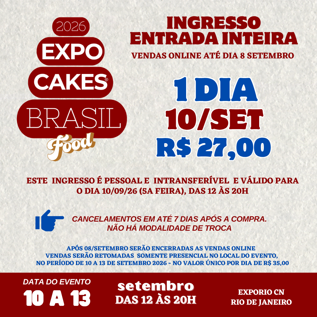 ENTRADA INTEIRA 1 DIA -10 setembro