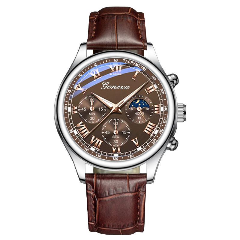 Miniatura: GENEVA Relógio Masculino Cronógrafo Casual - Elegância e Precisão com Pulseira e