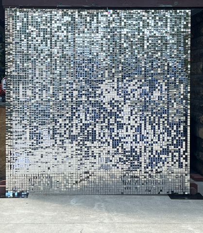 ChatGPT
"Shimmer wall with reflective panels creating a sparkling, dynamic visual effect in a modern setting."