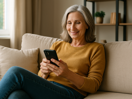 Mesa woman relaxing at home while ordering weed delivery