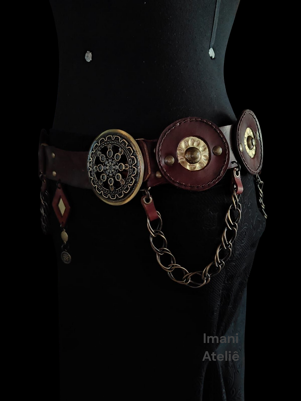 Miniatura: Cinto Mandalas em Couro