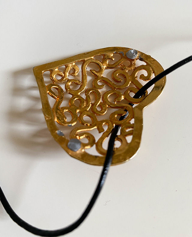 Miniature : pendentif coeur vintage années 80