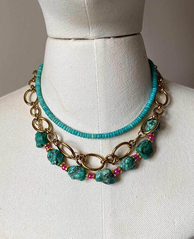 Miniature : colliers vintage turquoises 1980s