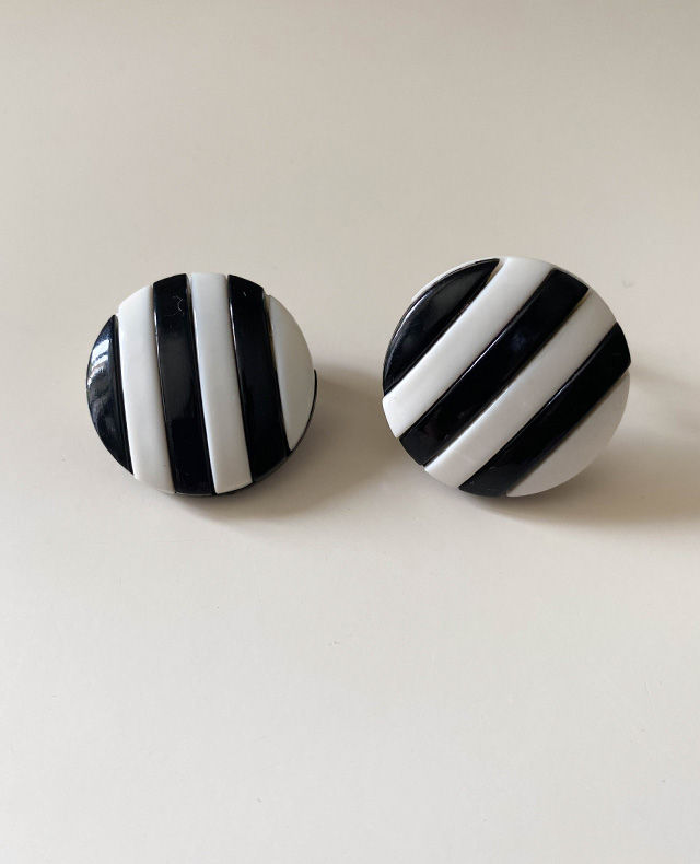 Miniature : BO clip West germany vintage années 80 rayures noir et blanc