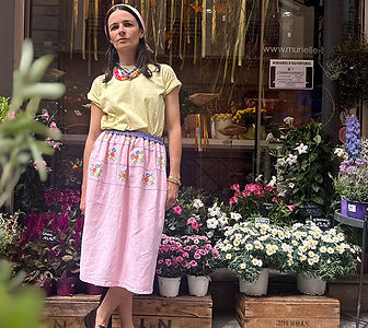 jupe broderie ble-fait main vintage hier-store.jpg