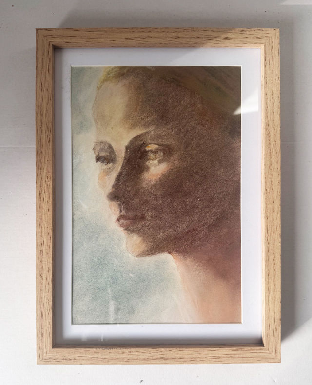 cadre dessin portrait femme vintage