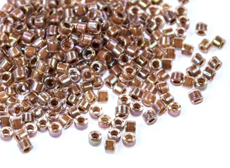 Thumbnail: DB1732 Miyuki Delica Beads Cocoa Lined Crystal AB