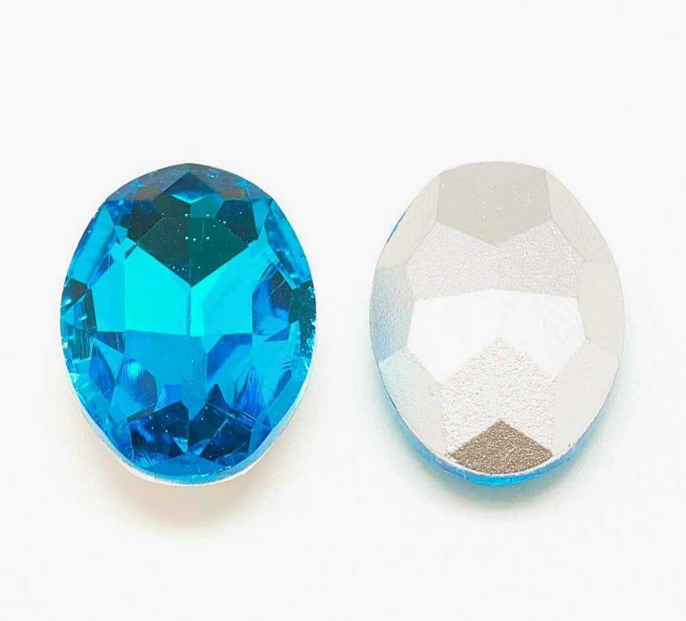Crystal Ovals - 18x25mm - Aquamarine