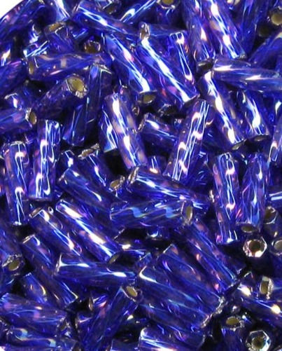 Thumbnail: TB6-112E  6mm Twisted Bugle   Silverlined Cobalt AB