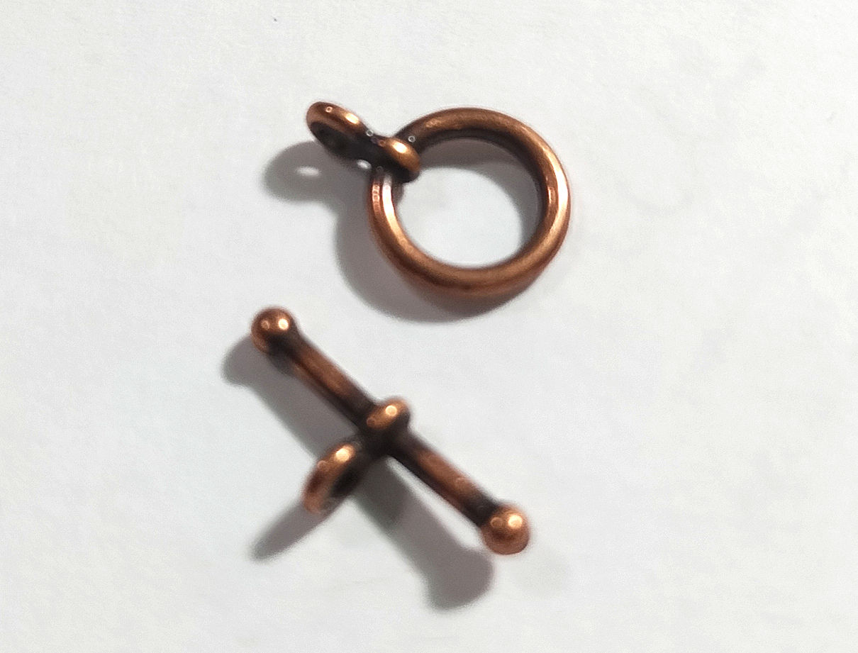 Tierracast Mini Toggle Clasp Set , CP, Ring 8mm, Bar 13mm