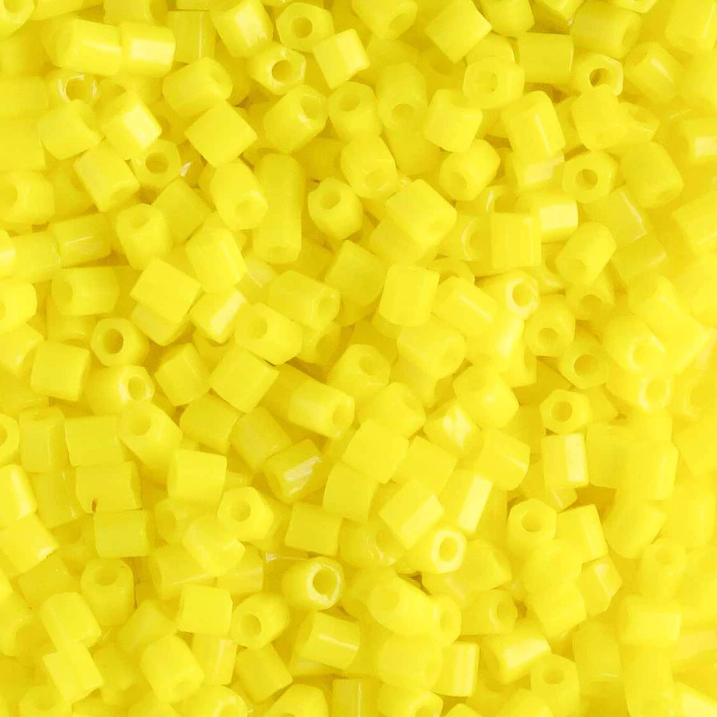 H11-207E  Hex Cut 11/0 Opaque Lemon Yellow