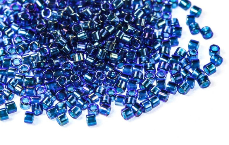 Thumbnail: DB1763  Miyuki Delica Beads Emerald Lined Cobat AB