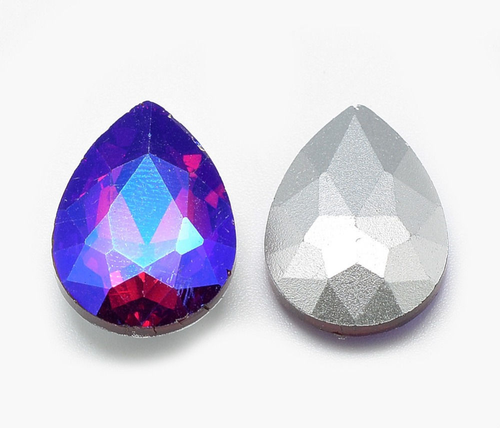 Crystal Pear Drops - 20x30mm Red AB