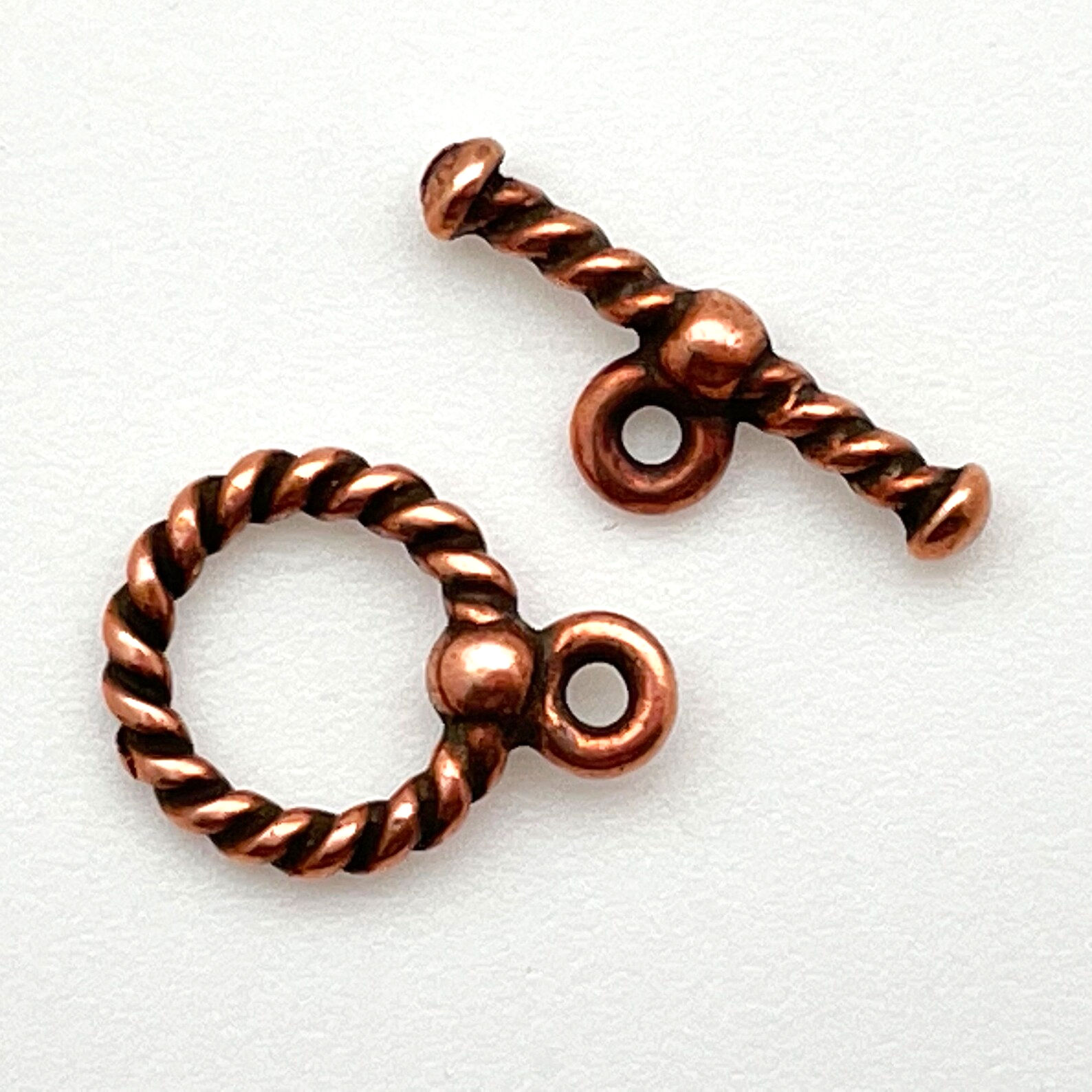 Tierracast Tiny Twisted Toggle  Set   CP  - Ring 10mm, Bar 15mm