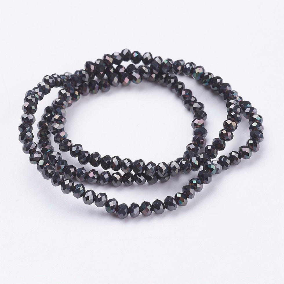 Thumbnail: 3x4mm Crystal  Rondelles  - Black