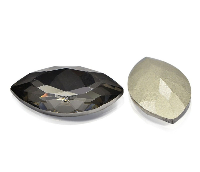 Thumbnail: Crystal Navette -  13X27mm -Black Diamond