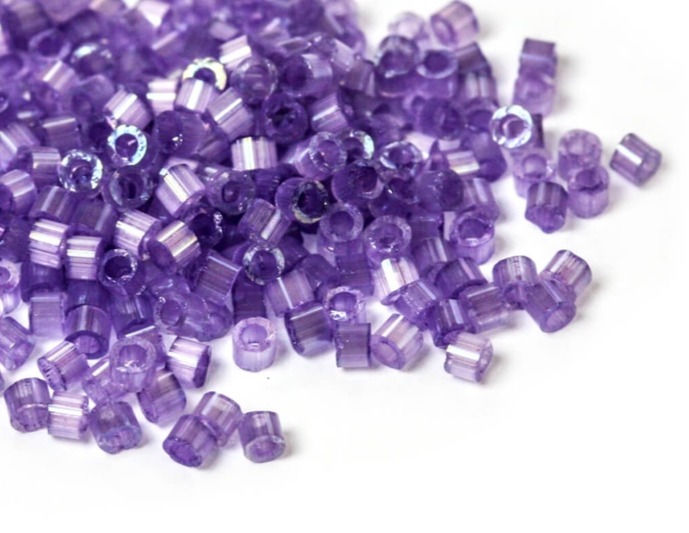 Thumbnail: DB1809 Miyuki Delica Beads Dyed Lilac Silk Satin