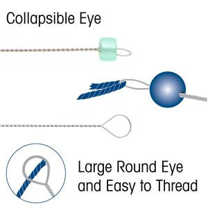 Thumbnail: Collapsible Eye Twisted Wire Beading Needles -4 PK Asst