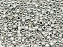 R06-968Z Size 6/0 Czech Seed Beads - Etched Aluminium Silver