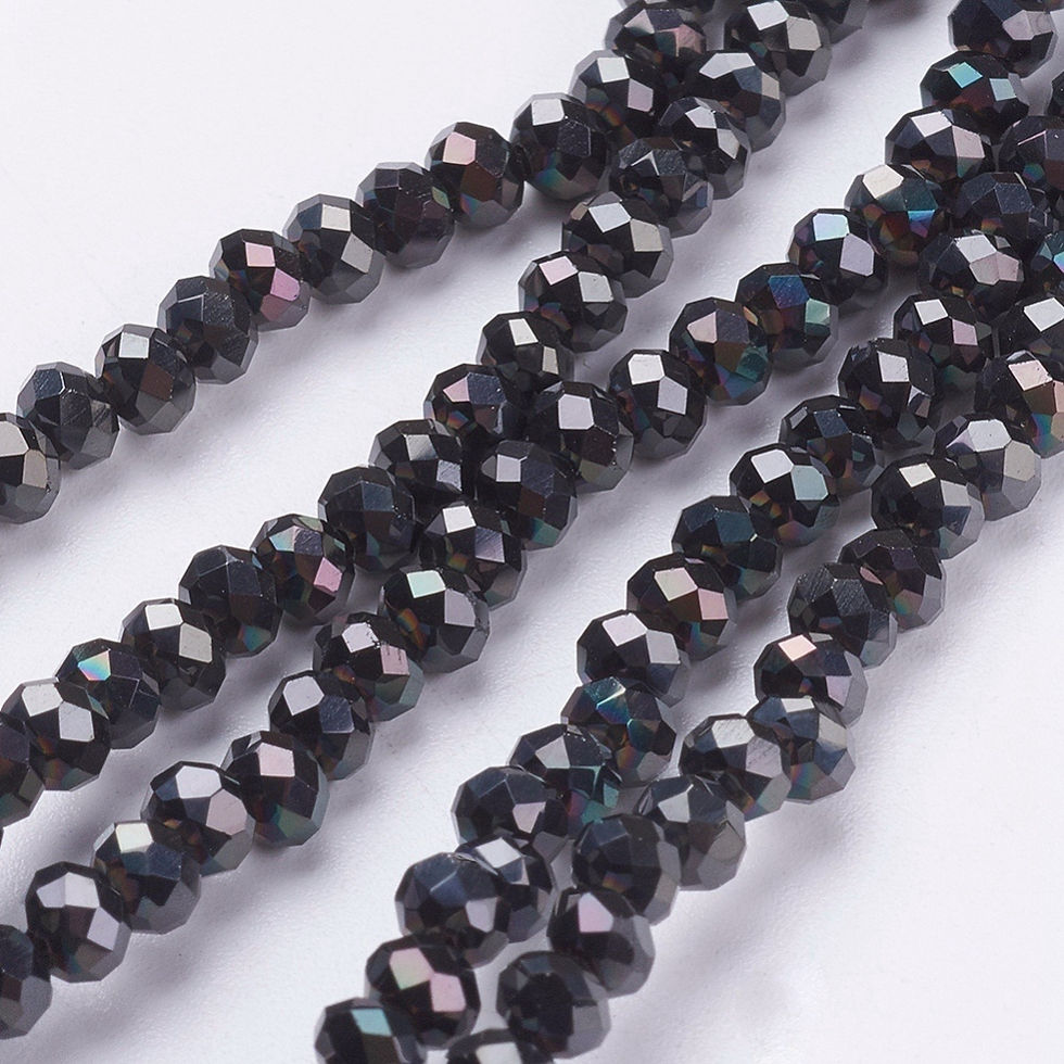 Thumbnail: 3x4mm Crystal  Rondelles  - Black