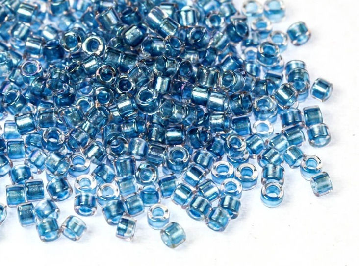 Thumbnail: DB1762  Miyuki Delica Beads Sparkle Sky Blue Lined Crystal AB