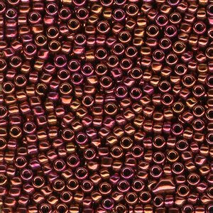 S15-682E Size 15/0 Japanese Seed Bead Metallic Raspberry Bronze AB