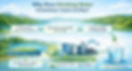 Infographic on why drinking water tastes earthy, showing algae and bacteria in source water. Treatment with carbon and ozone for clean water. MIB and Geosmin