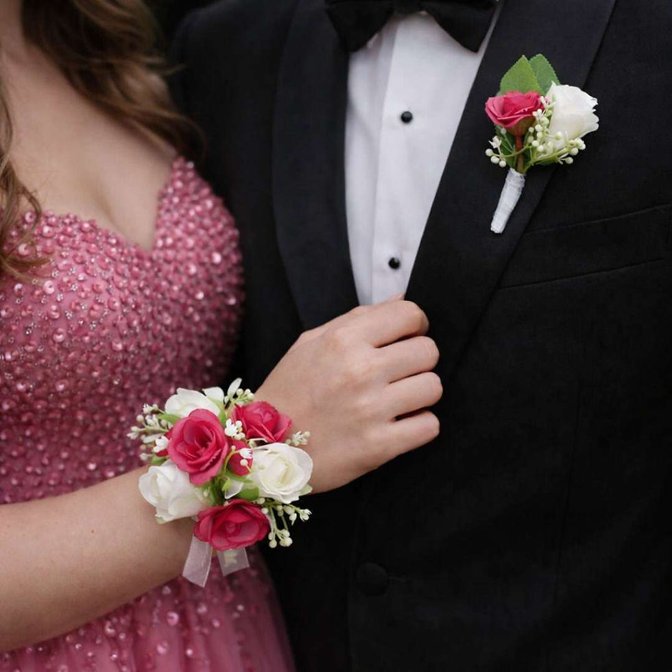 Rose Pink Corsage Set