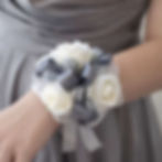 Grey And White Rose Corsage