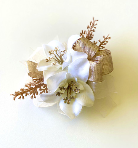 slim fit dress slacks Corsage and Boutonniere Set White & Sage Green