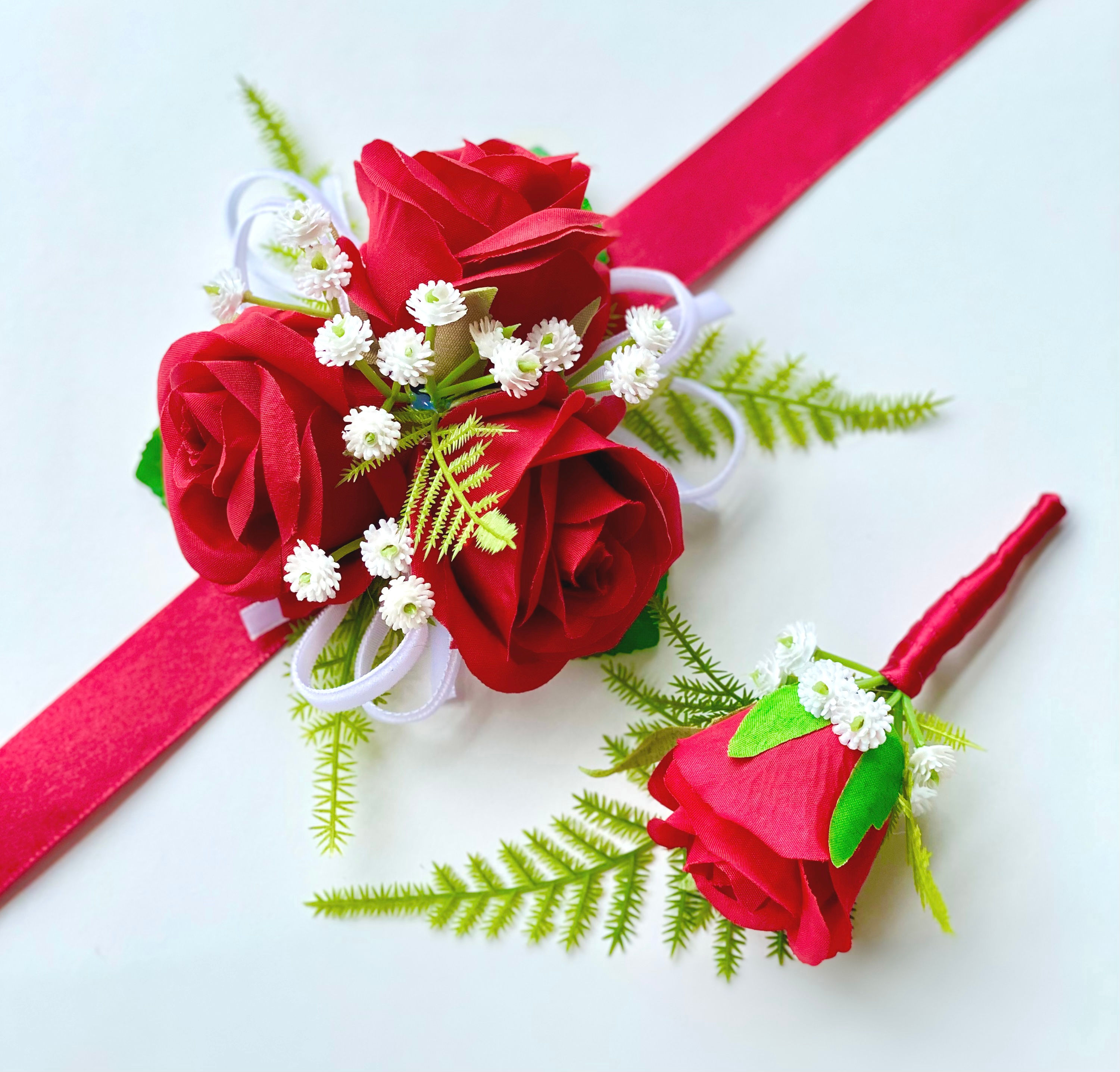 Red Rose Corsage And Buttonhole