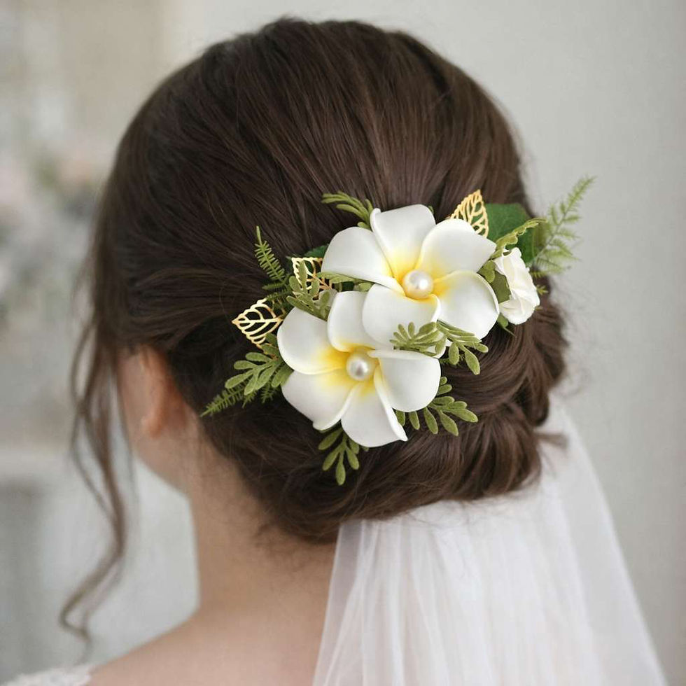 Frangipani Bridal Hair Comb