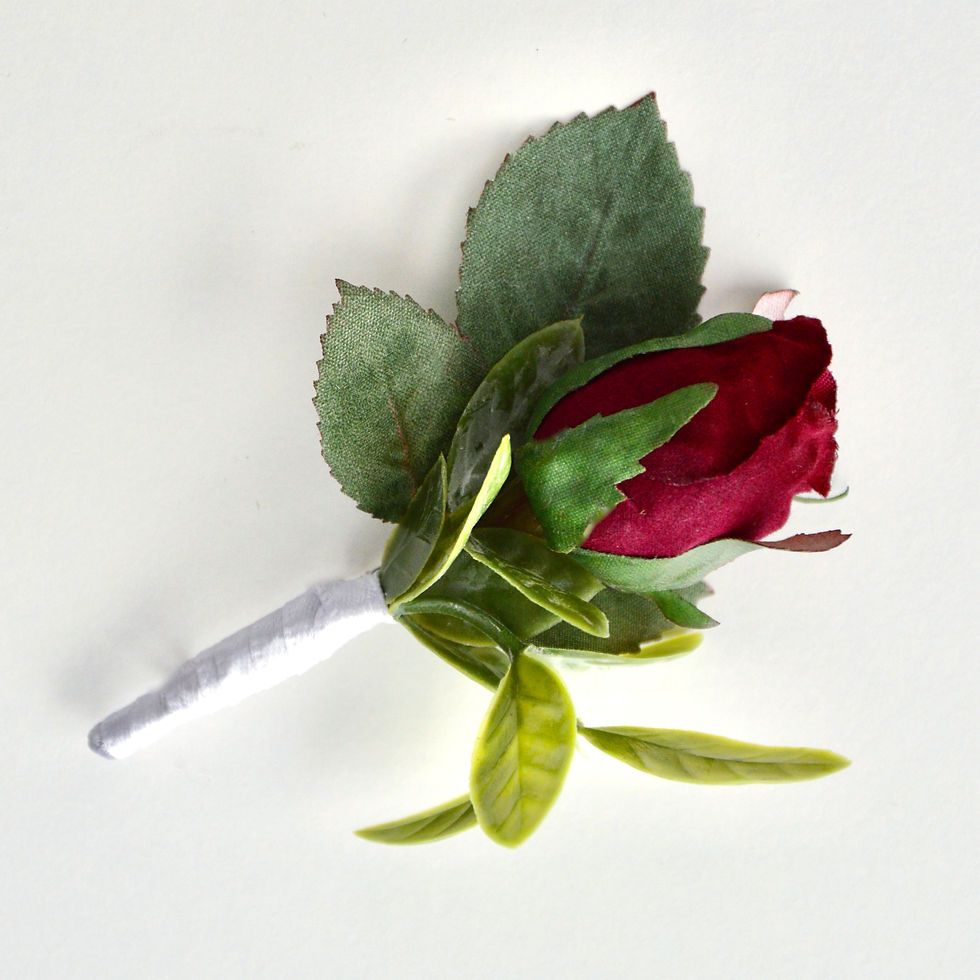 Rustic Magenta Rose Bud Groomsmen's Buttonhole