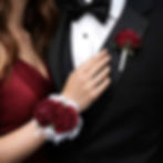 Burgundy And White Rose Corsage Set