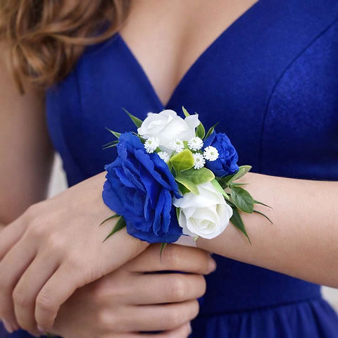 corsage for royal blue dress Navy Blue Wrist Corsage