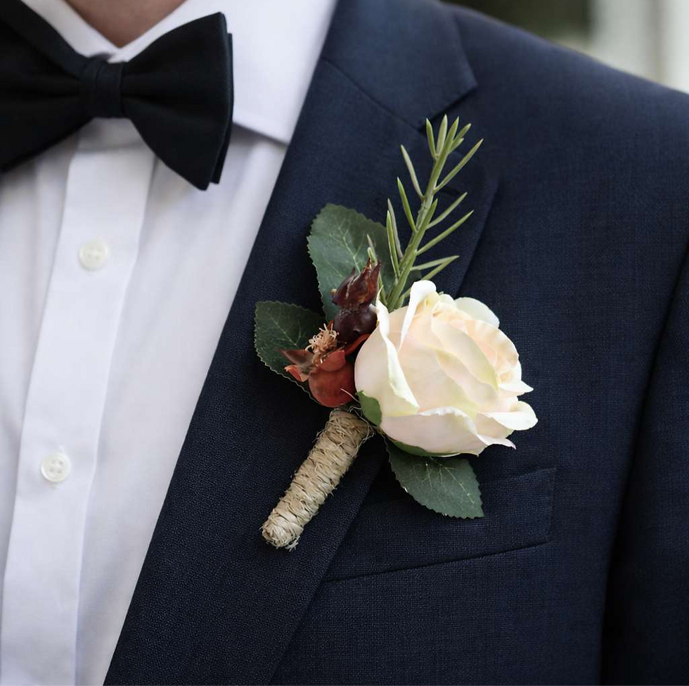 Rustic Style Apricot Rose Buttonhole