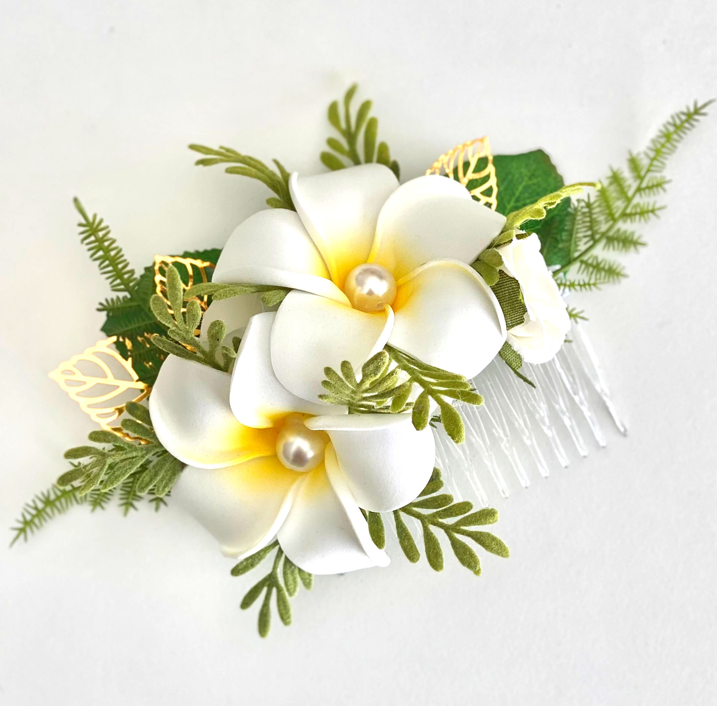 Frangipani Bridal Hair Comb