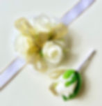 White Rose With Gold Wrist Corsage Set