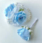 Pale Blue Rose Corsage Set