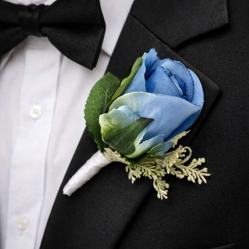Blue Rose Groomsmen's Buttonhole