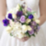 Thumbnail: Purple And White Bridal Bouquet Set