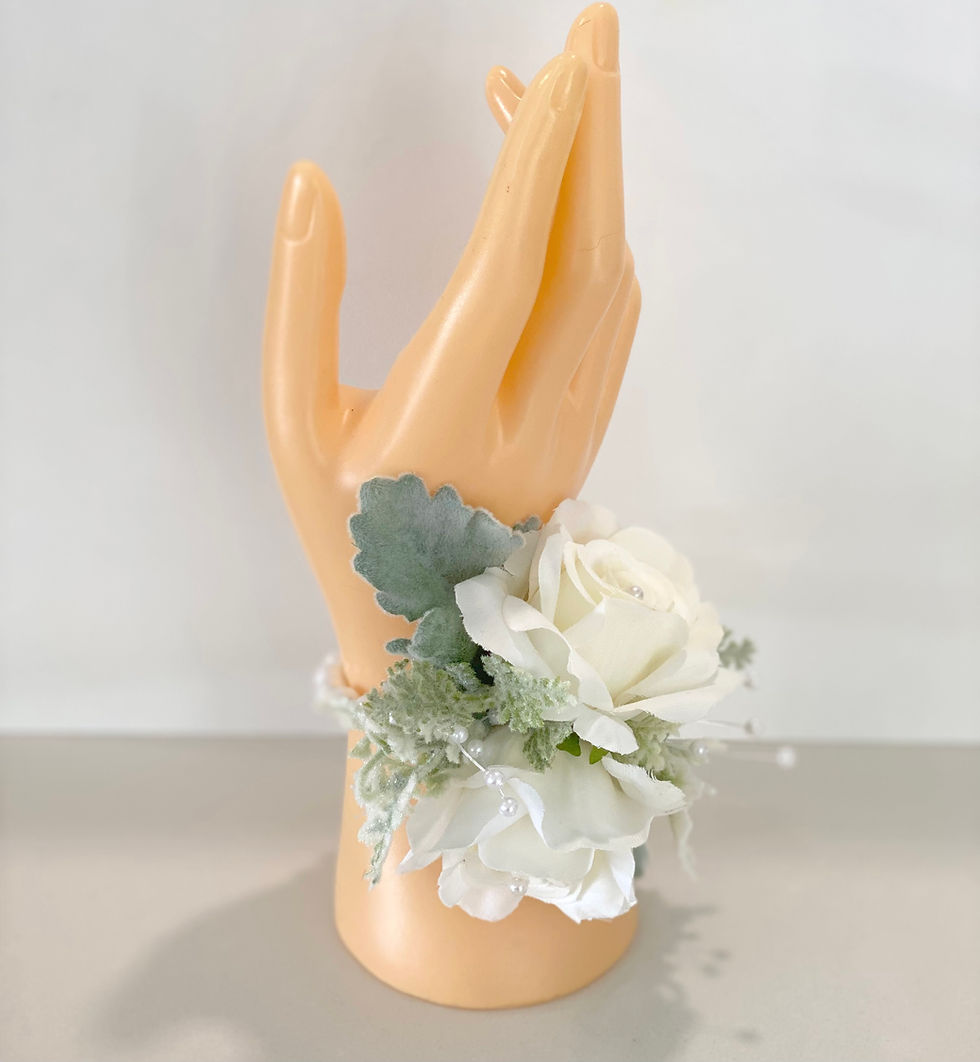 White Rose And Pearl Wrist Corsage