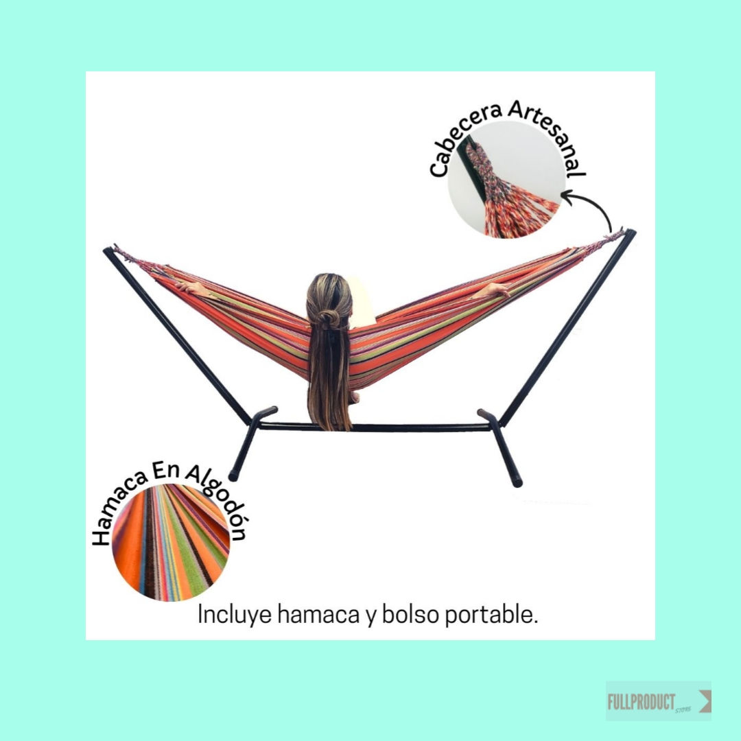 soporte para hamaca mas hamaca
