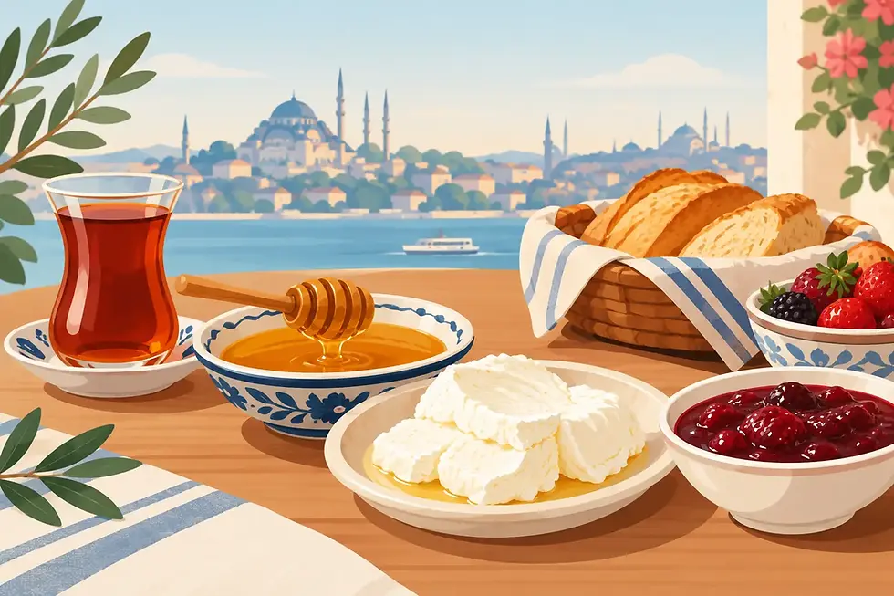 Turkish Breakfast: Honey, Kaymak, and Jam Culture