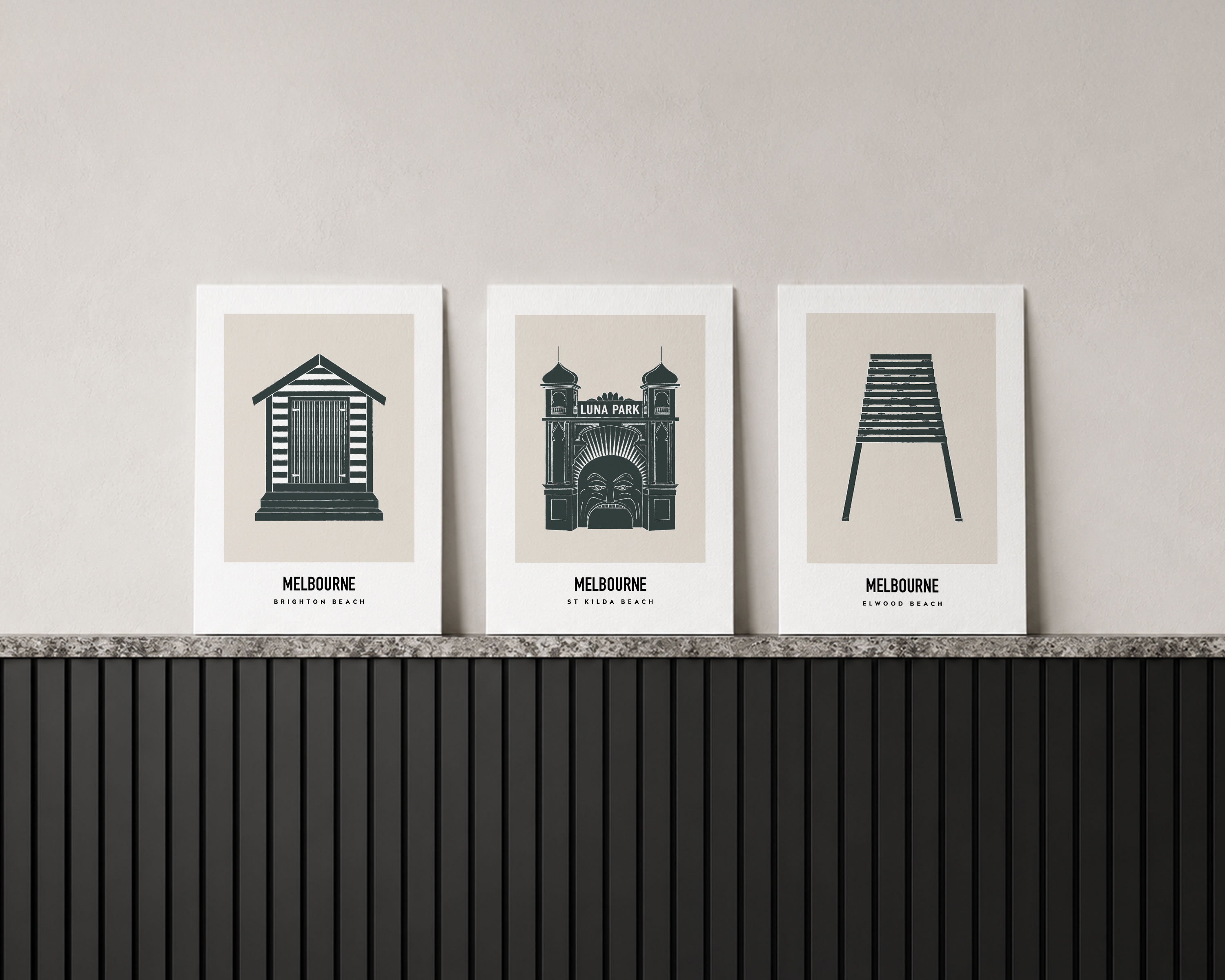 Melbourne Beach Trio | Art Print Bundle