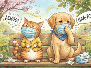 猫の(犬も)花粉症(花粉によるアレルギー)